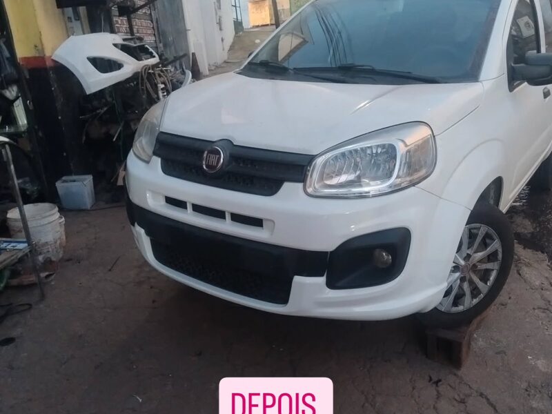 Parachoque Fiat Uno · dianteiro depois do conserto
